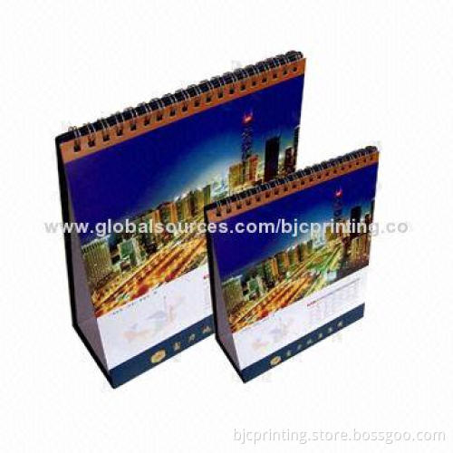 Spiral bound calendar printing service, gloss and matte lamination finish